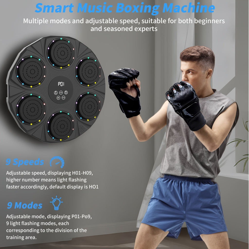 Boxing Trainer Wall Mount with Gloves & Music