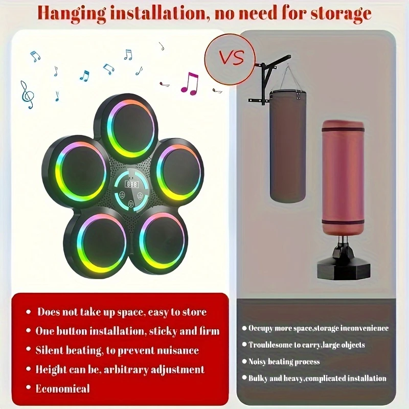 NNETM Smart Music Boxing Pad with Gloves